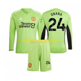 Maillot de Foot Manchester United Andre Onana 24 Gardien Domicile 2023-24 Manches Longues - Enfant